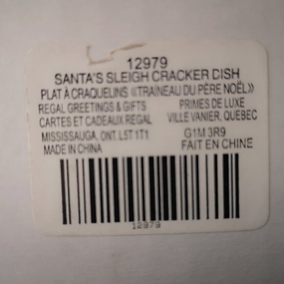 New Santa & Rudolph Sleigh Cracker Dish or Holiday Serving Dish - Picture 6 of 7